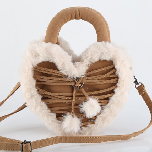 Festival Pom Pom Heart Shoulder Purse - Picture 1 of 4